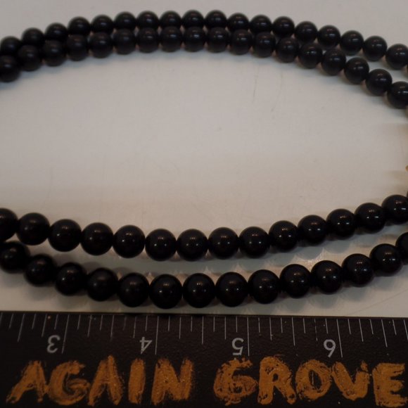 Kenneth J. Lane KJL for Avon Black Beaded Multi Strand Necklace Rose Bling 14" - Picture 10 of 16